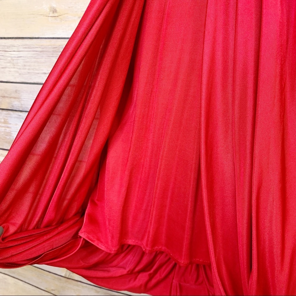 Yigal Azrouel Red Draped Sleevelesss Top Chunky Chain Detail Holiday - Picture 9 of 11